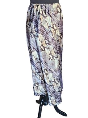 Snake Print Midi Skirt in Taupe and Black